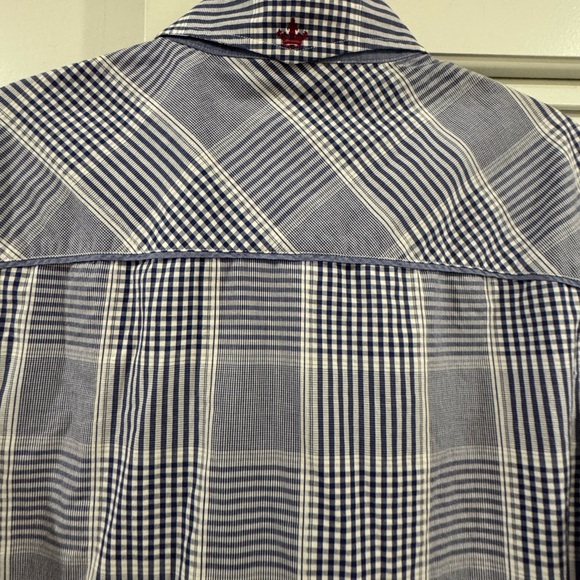 English Laundry Navy Plaid Men's Shirt - Picture 4 of 5